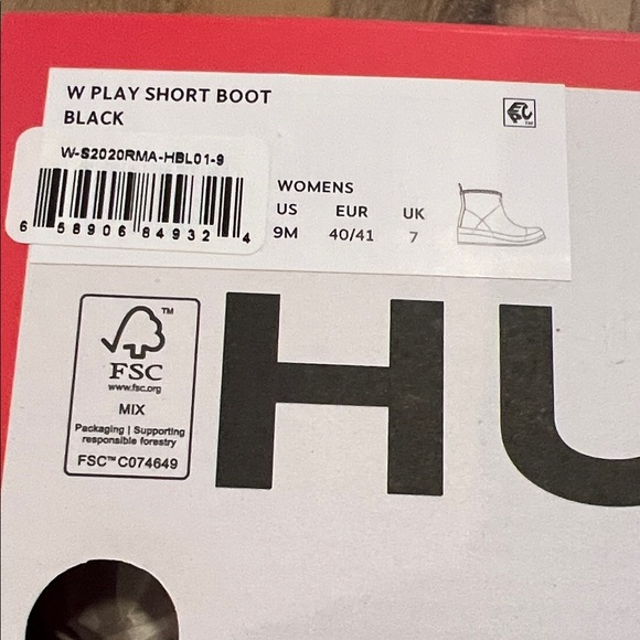 Hunter Women’s Play Black Short Boots Size 9 NWT - Picture 7 of 8